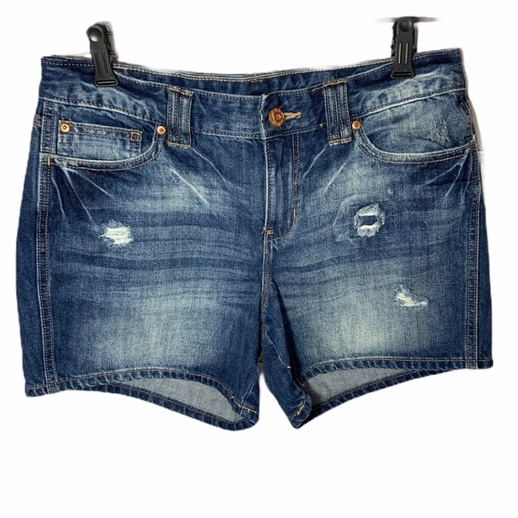 Gap Distressed Acid Wash Jean Shorts Sz 10 - Picture 1 of 6